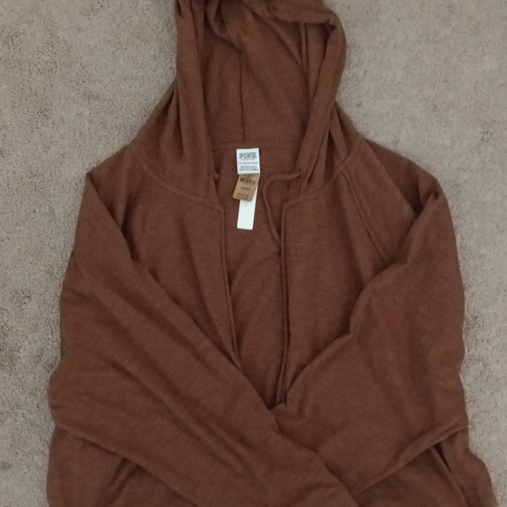 Brand new Pink cropped zip hoodie